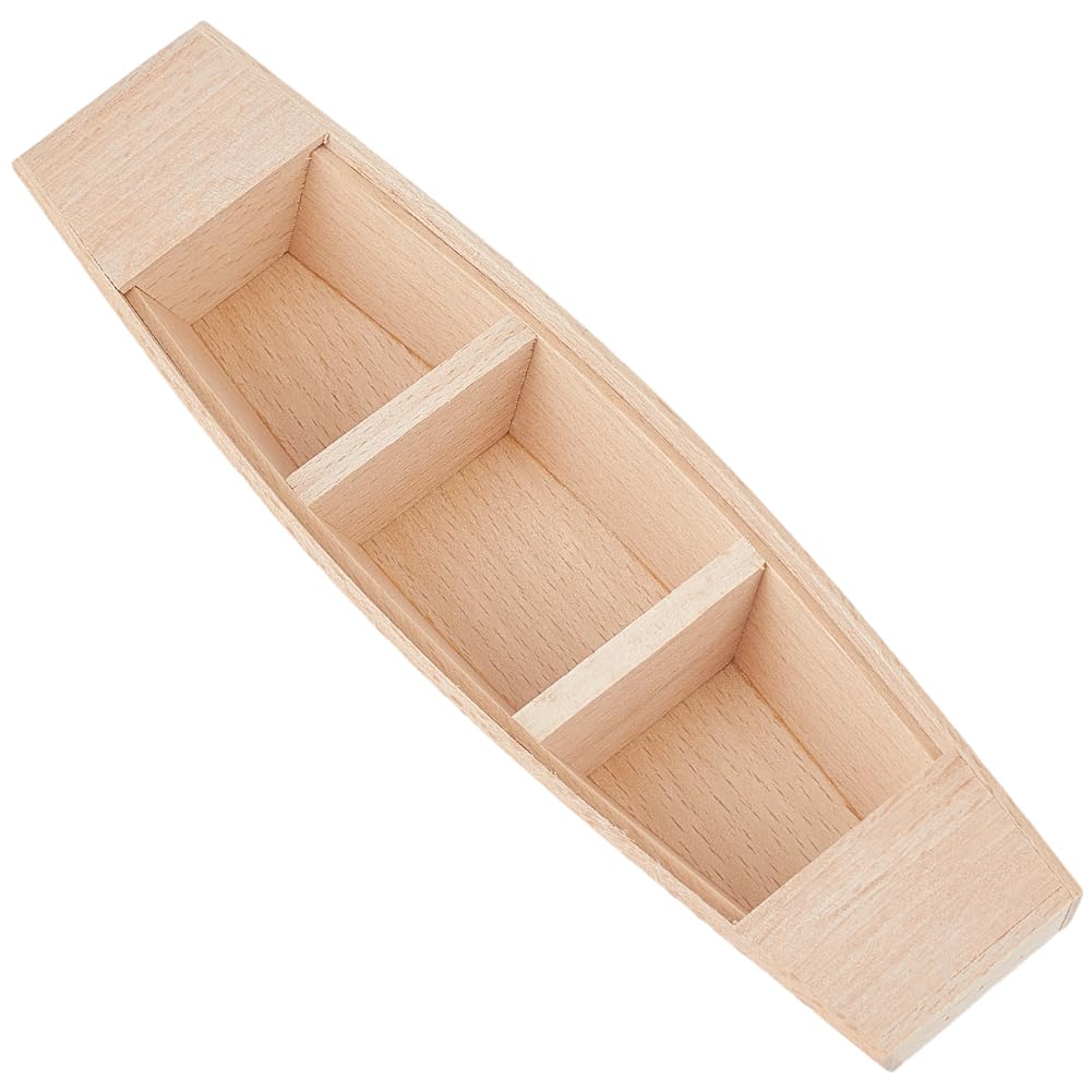 GORGECRAFT Unfinished Wood Boat Natural Wooden Nautical Ocean Fishing Sailboat Canoe Craft Boats Landscape Table Decor Ornament for Painting Decorating DIY Art Projects Home Office