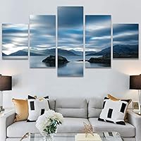 SIGNWIN 5 Panel Canvas Wall Art Calming Waters for Home Decorations Ready to Hang - 60