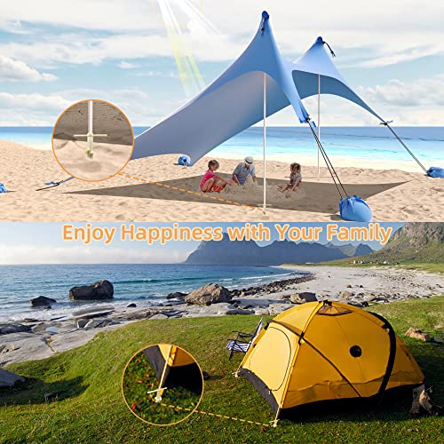 UMARDOO Beach Tent Sand Anchor, Poste de Soporte para Carpa, Estacas para Tienda, Anclajes para Suelo, Estacas para Lonas y Camping (4 Piezas) miniatura 7