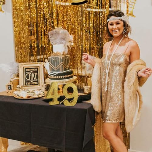 Image of TONIFUL 7.8 Inch Gold Glitter Number 9 Wooden Table Centerpieces Birthday Party Decorations,Shining Golden Digit 9 for Birthday Decorations,New Year,Graduation Decoration,Anniversary,Prop (1 Pack)