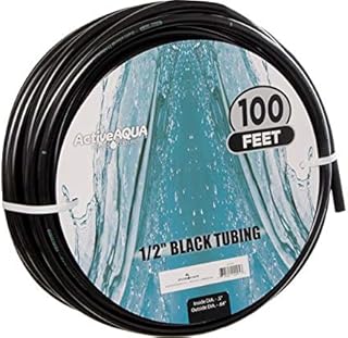 Active Aqua 0.5 Inch Inside Diameter Black Vinyl Tubing for Indoor Vegetation Growing Hydroponic Irrigation Systems and Tanks, 100 Feet