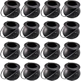 TIHOOD 24PCS 2.75” Plastic Cauldron, Mini Black Witch Cauldron, Multi-purposed Novelty Candy Holder Pot with Handle for Wizard Party, Halloween, St Patrick's Day Party Favors