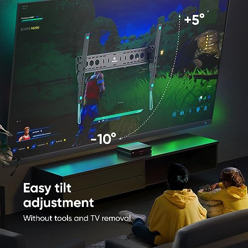 Onkron Tilt Tv Wall Mount For 60-110 Inch Tvs Up To 265 Lbs, Tilting Tv Mount Max 900X600Mm Vesa Wall Mount Tv, Wall Mount Tv Curved/Flat Screen Wall Mount, Black Wall Tv Mount #TOP2