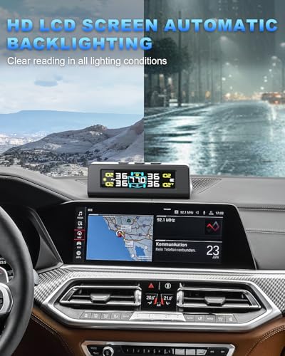 RV Tire Pressure Monitoring System, Wireless TPMS with 4 Sensors & 6 Alarm Modes, Real-time Tire Pressure Monitor, Color LCD Display, 0-99PSI for RV, Trailer, Truck, SUV - Image 6