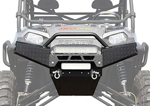 SuperATV Winch Ready Front Bumper for Polaris Ranger XP 570/ 700/ 800/ 900/ 900 Diesel/ 1000 Diesel/ Crew (See Fitment) -  Pre-fit for any SuperATV Black Ops Winches - Made of Thick Steel Plating