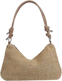 Bolsa feminina tecida à mão bolsa de ombro de palha bolsa de ombro de capacidade bolsa moda verão bolsa de praia feminina bolsa de férias à beira-mar feminina bolsa de ombro de palha feminina bolsa de praia de verão bolsa de estudantes bolsa escolar