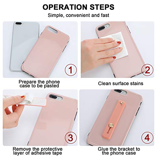 Image of Weewooday 6 Pieces Phone Grip Holder Cell Phone Grip Strap Telescopic Finger Strap Stand Universal Finger Kickstand for Most Smartphones(Retro Colors,Classic)