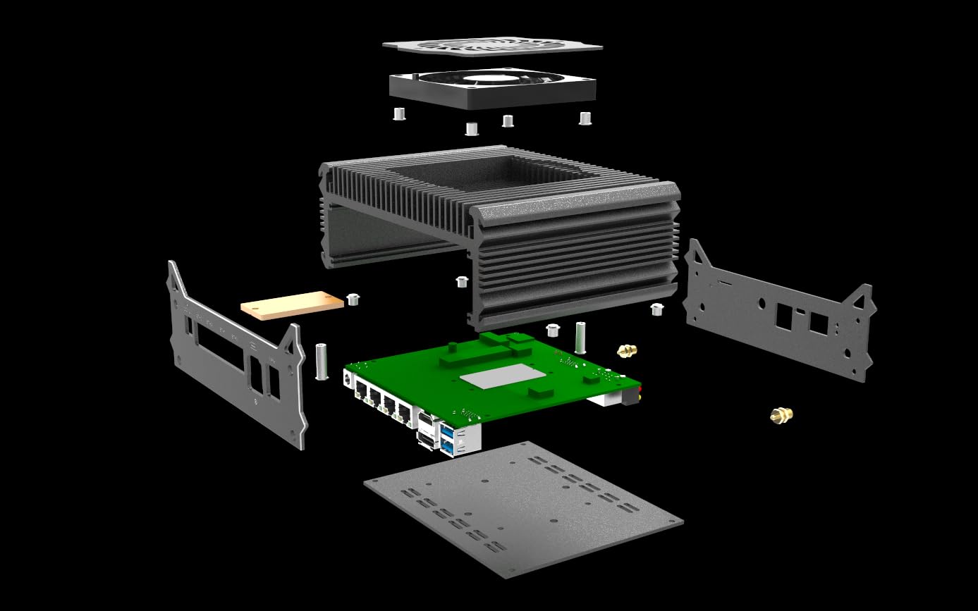 Micro Firewall Appliance / komputer stacjonarny N150, mini PC z 4 portami LAN i226-V 2,5 Gbe, DDR4 1 * M.2 obsługuje AES-NI Barebone Router PC VPN/HDMI+DP+Type-C/2 SATA3.0/WiFi/5G/gniazdo karty SIM