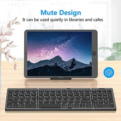 Clavier Bluetooth pliable noir rechargeable USB pour iOS et Android