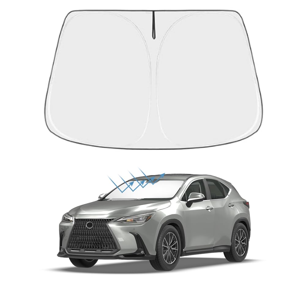 Front Windshield Sun Shade Custom Fit Compatible for ES300h ES350 ES250 2018-2020 Sunshade Foldable UV Ray Reflector Sun Visor Protector Accessories Shield Cover Reflective (for ES 2018-2020)