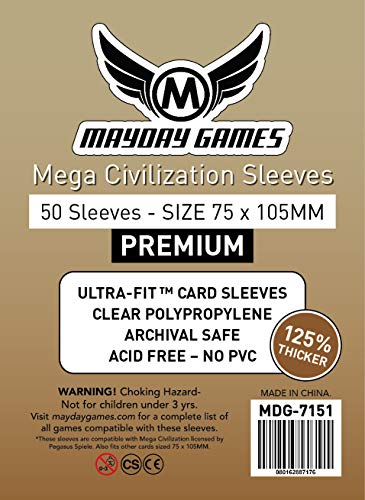 Preisvergleich Produktbild Mayday Games Mega Civilization Sleeves (75x105mm) - 50 Premium Sleeves