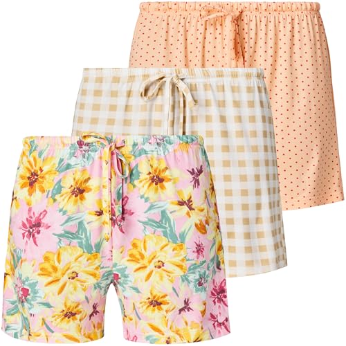Women's 3 Pack Boxer Pajama Shorts Womens Sleep Lounge Short’s, Casual Yummy PJ Short for Women (Avail in Plus Size)