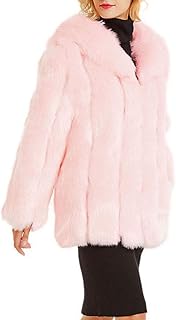 Womens Fuax Fur Coat Winter Warm Fluffy Faux Fur Parka Jacket Thick Plus Size Outerwear Overcoat