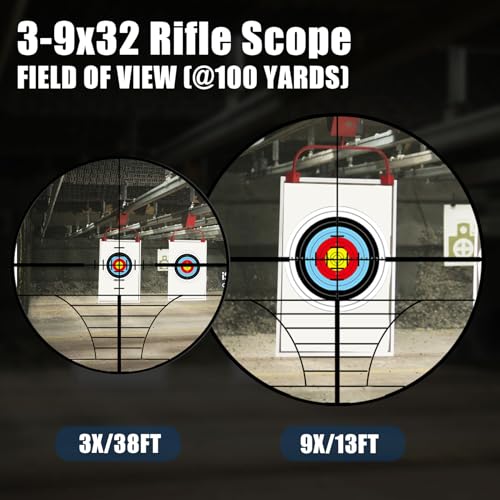 UUQ 3-9x40AO-32AO Rifle Scope with Red & Green Illumination - Long Range Hunting Optics for Air Sniper, Crossbow, Airsoft, Pellet Gun, BB, Airgun - Waterproof, Fog-Proof