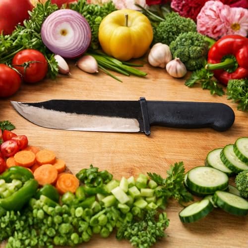 Image of Polyguards Premium Kitchen Knives Set of 2, Small Point and Round Iron Kitchen Knife Used for Vegetable, Meat Fish Cutting Chaku Knife (Black)