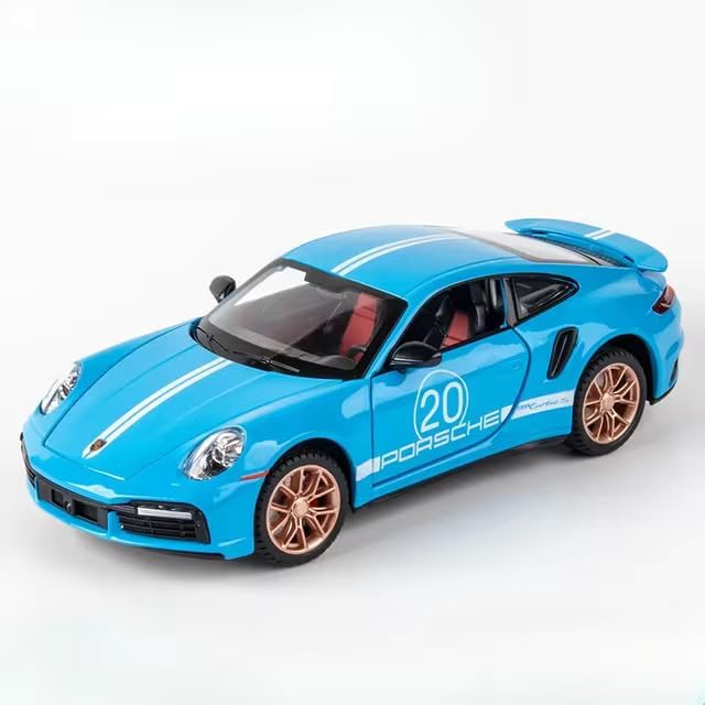 Image of Invite Enterprise Compatible for 1:32 Porsche Carrera 911 Toy Car Model, Diecast Collectible Pull Back Model Car with Sound and Light, Toy Gift Vehicles for Adults Kids Boys Girls【Blue】