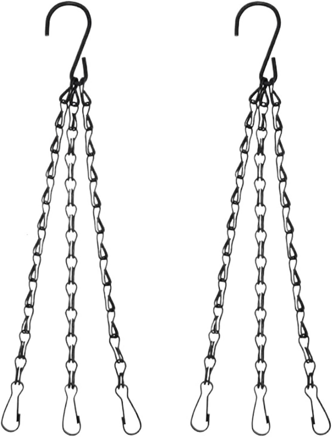 ESESE Hanging Plants Flower Basket Chain with Hooks,2PCS 40cm 3-Leg Rattan Pot With 3 Plant Grow Basin Home For Bird Feeders, Planters