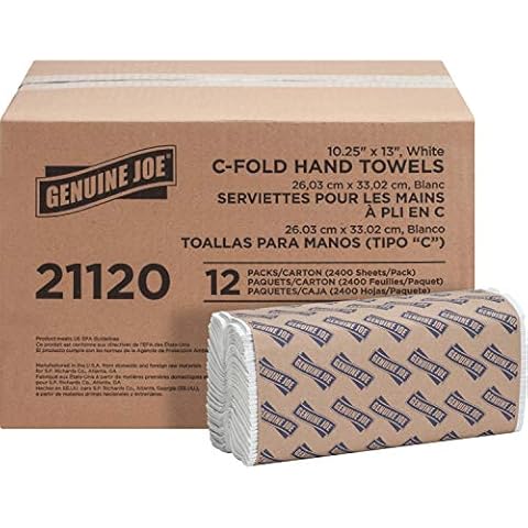 Genuine Joe 21120 C-Fold Towels,1-Ply,13-Inch x10-1/8-Inch ,200 Towels/PK,12/CT,WE Cover