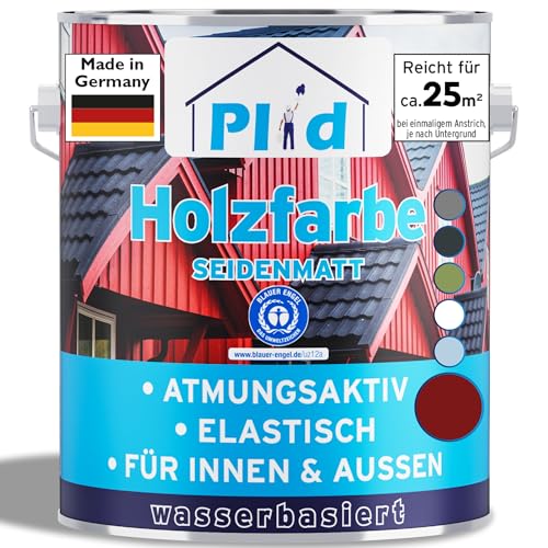 Plid® Holzfarbe Holzlack, Schwedenrot 2,5l - Innen & Außen -...