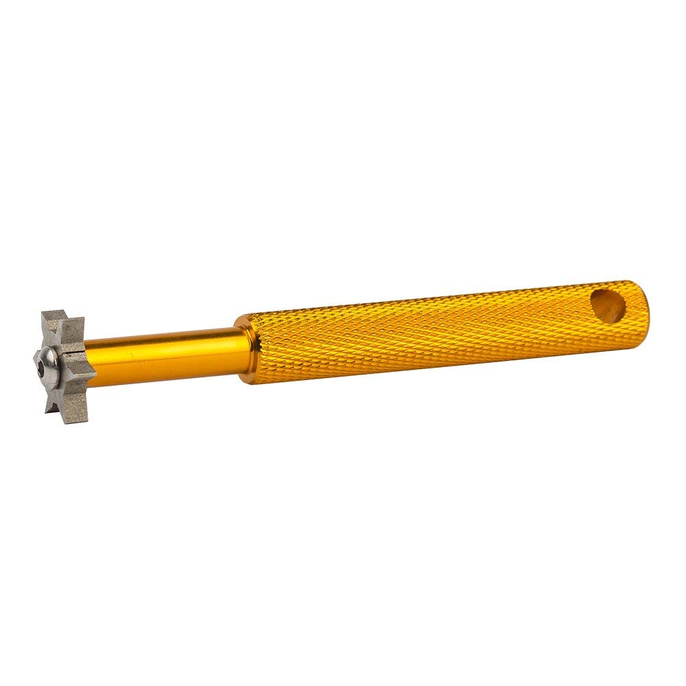 HIFROM Groove Sharpener with 6 Heads - Golf Club Groove Sharpener Re-Grooving Tool and Cleaner Replacement for All Irons Pitching Sand Lob Gap and Approach Wedges and Utility Clubs Gold Color — image 1