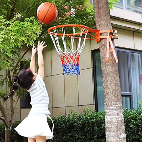 Basketball Hoop Telephone Pole Basketball Hoop Rim Wall-Mounted, Durable Stable Metal Basketball Goal with Retainer & Net, Outside Adults Teenagers Exercise