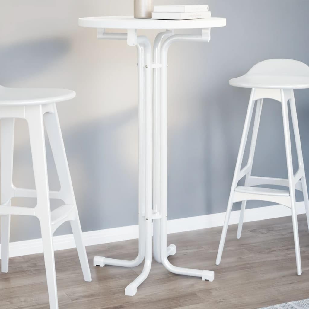 Table à manger cuisine et petit espace : mange-debout blanc industriel