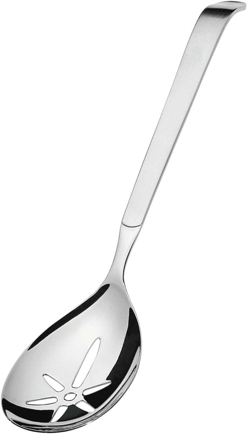 Amefa Stainless Steel Serving Set 3 Piece Kitchen Essentials: Slotted Turner, Slotted Serving Spoon, Multi-Purpose Tong