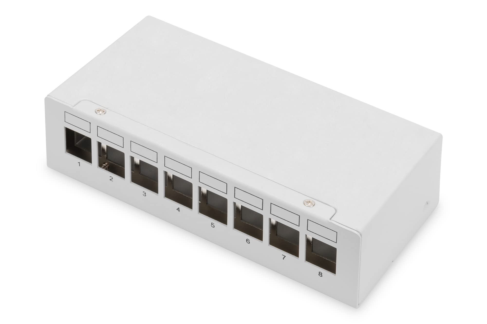 DigitusModular Blank Desktop Patch Panel, Shielded, 8 Ports, Light Grey, RAL 7035