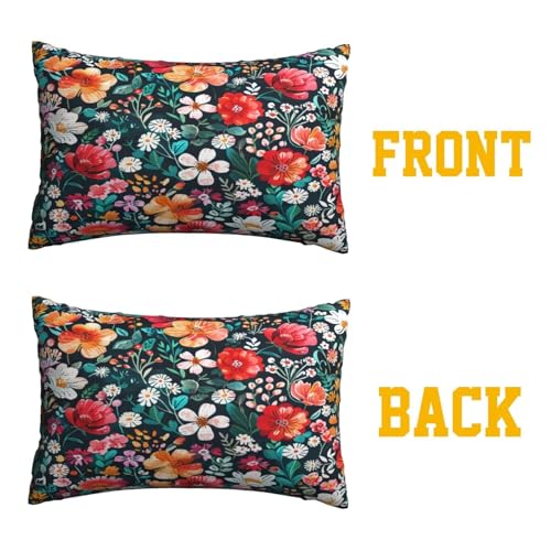 Housses de coussin fleurs rectangulaire 50x80 cm coussin canape salon lot 2 - 6