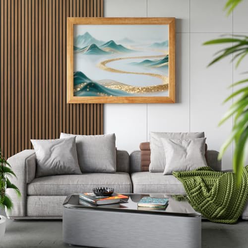 Image of Art3d 94 x 12.6 Inch Acoustic Lightweight Slat Wall Panel, 4-Piece, Walnut