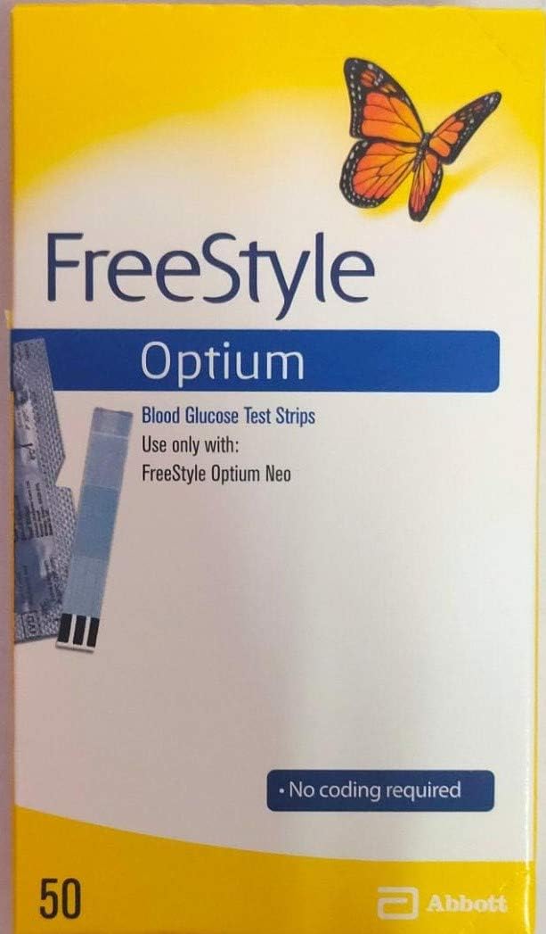 Freestyle Optium Blood Glucose Test Strips, 50 Count