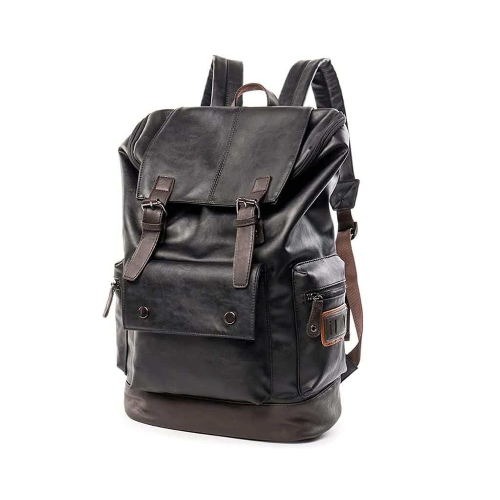 Mochila De Cuero Vintage Mochila De Cuero Para Portátil De 15,6 Pulgadas Mochila De Bolsillo Mochila De Viaje De Negocios Informal Para Hombres Y Mujeres