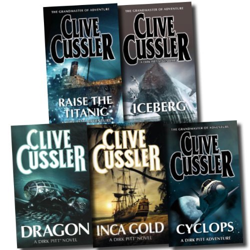 Clive Cussler Collection Dirk Pitt novels series 5 Books Set (Dragon, Inca Gold, Cyclops, Raise the Titanic, Iceburg)