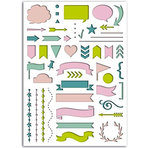 Stampino per Bullet Journal 15 x 20 cm - Bandiere