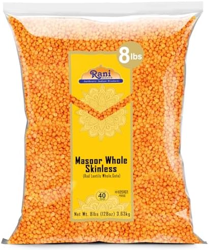 Rani Masoor Gota (Football) Indian Red Lentils Skinless 128oz (8lbs) 3.63kg Bulk ~ All Natural | Gluten Friendly | NON-GMO | Kosher | Vegan | Product of USA