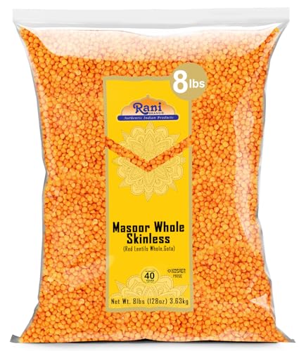 Image of Rani Masoor Gota (Football) Indian Red Lentils Skinless 128oz (8lbs) 3.63kg Bulk ~ All Natural | Gluten Friendly | NON-GMO | Kosher | Vegan | Indian Origin