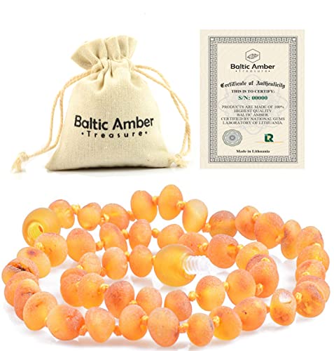 Image of RAW Baltic Amber Necklace - Certified Authentic Natural Amber from Baltic Region (13 inch.)