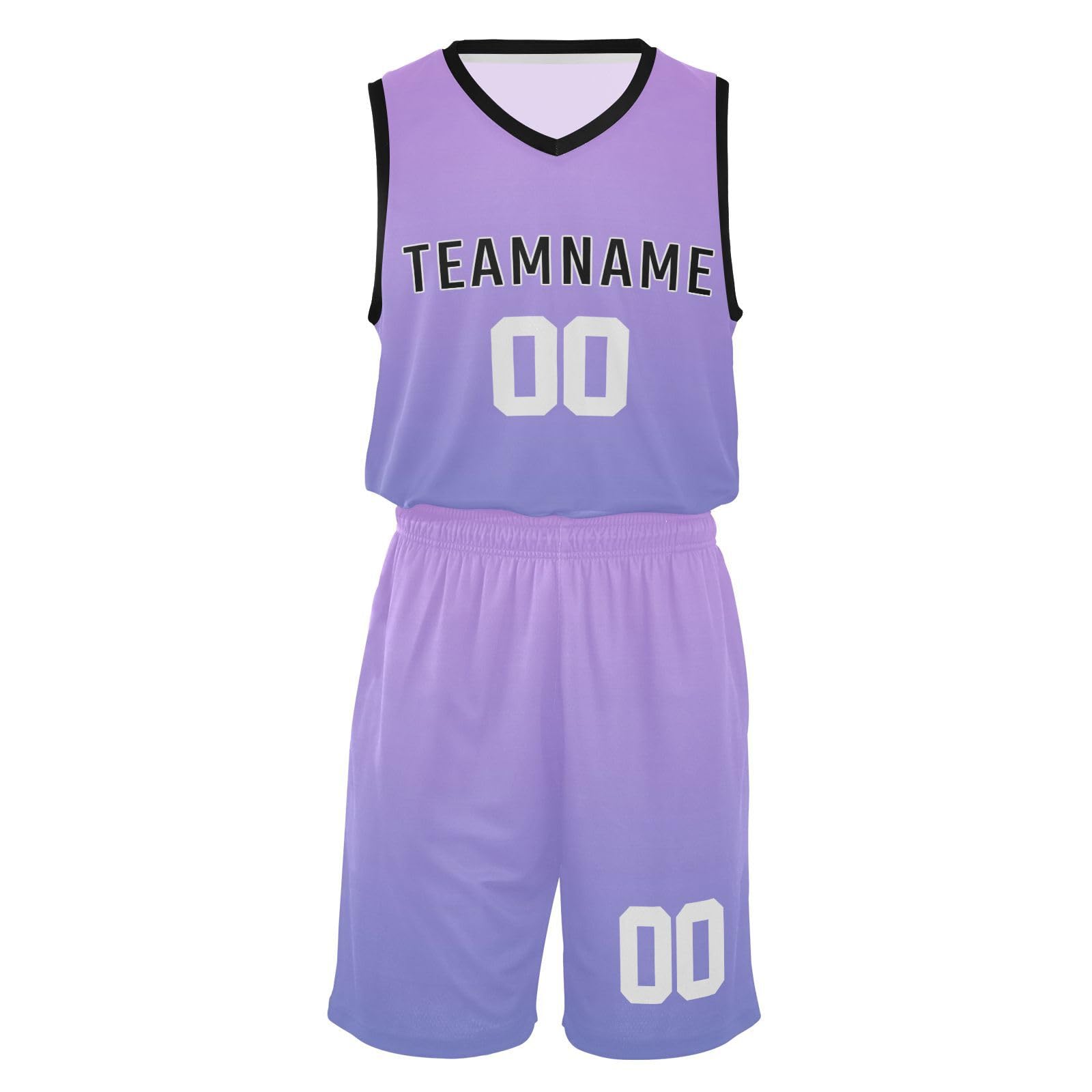 Custom Gradient Violets Basketball Jersey Personanlized Name Number Sports Jerseys Suit Sport Uniform for Boys Girls Kids Youth