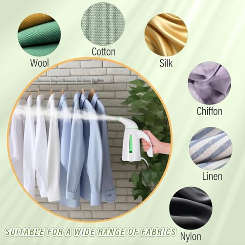 Image of OGHom Steamer for Clothes, Portable Handheld Clothing Garment Steamer, 240ml Large Capacity 700W Travel Steam Iron 30 Second Fast Heat Up (Soft Green)