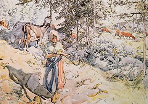 Poster Carl Larsson impression sur toile decoration scandinave 50x70cm sans cadre