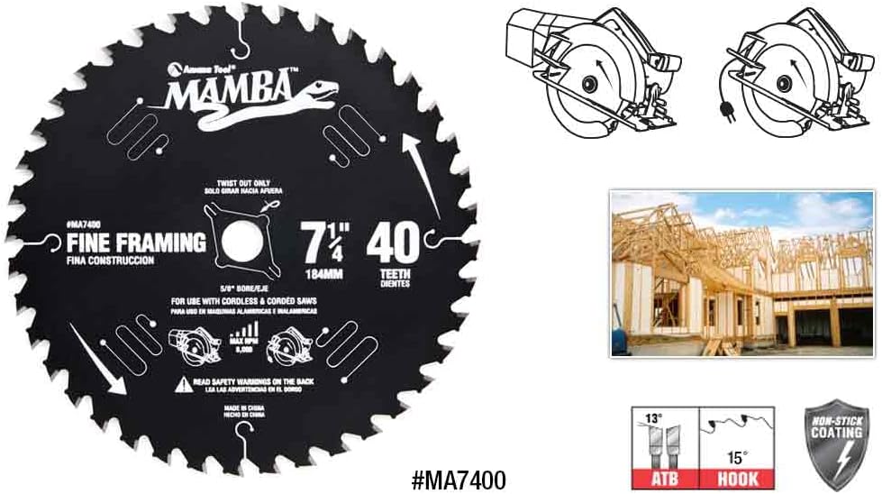 MAMBA - by Amana Tool, Framing/Decking 7-1/4 x 24T (MA7240)