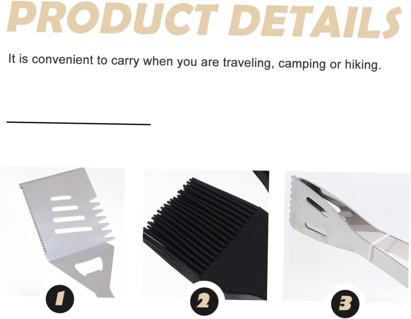 HANABASS Portable BBQ Tools Outdoor Stainless Steel Barbecue Utensils Kit Grilling Storage Bag