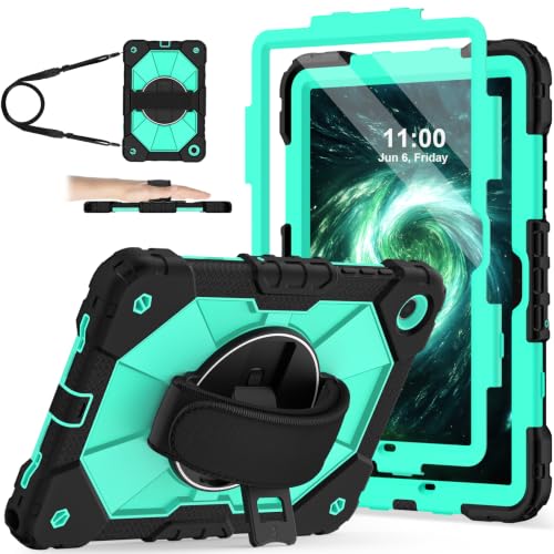Image of Nitupai for Samsung Galaxy Tab A11+ Plus / A9+ Case 2025 /2023 11 Inch, Mint | Rugged Galaxy Tab A11+ Case Samsung A9 Plus Cover with 360 Rotating Stand, Hand Strap, Shoulder Strap, Screen Protector