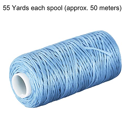 Hilo encerado para cuero 55 yardas 1mm poliéster azul cielo miniatura 2