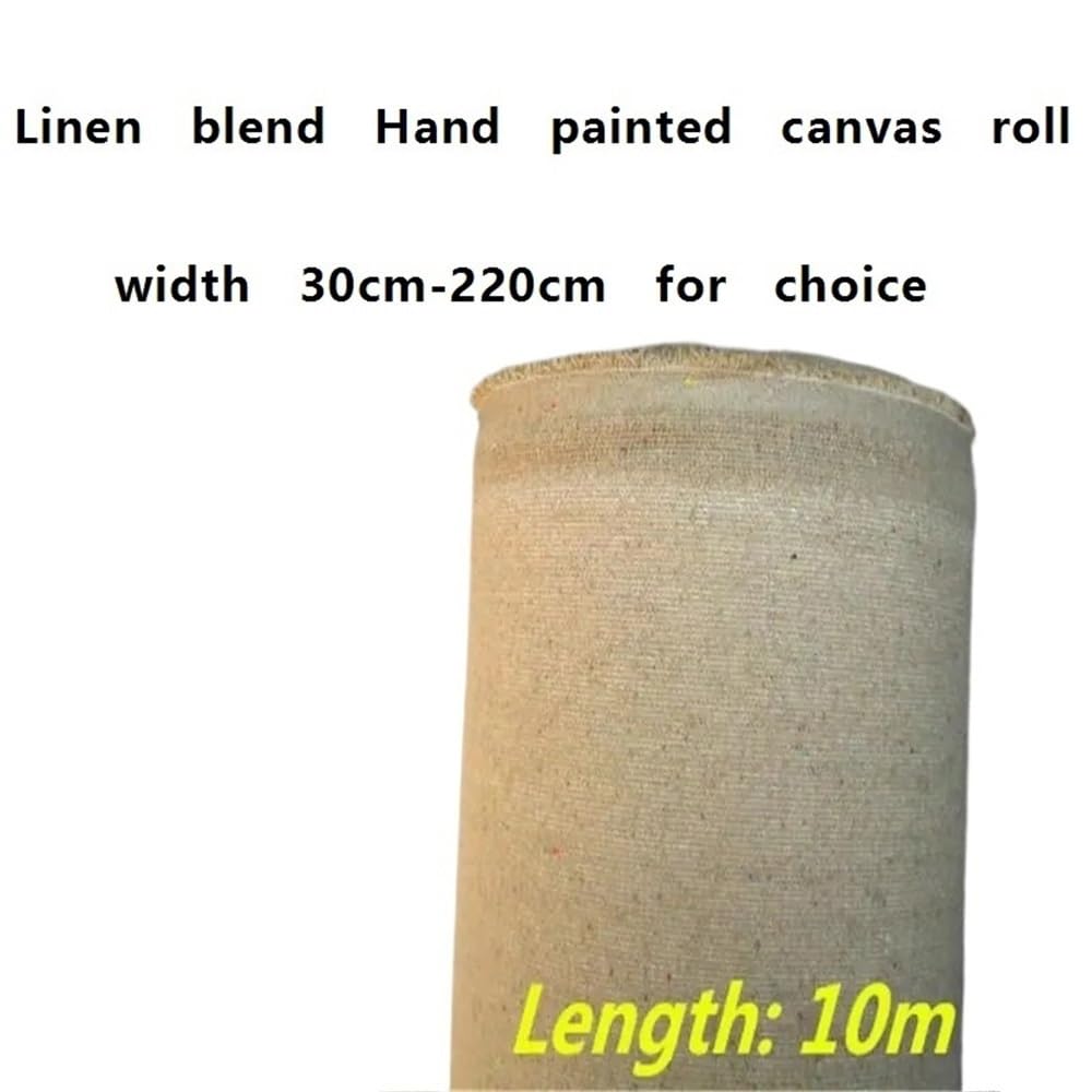 1 Stück Inen Blend grundierte Leinwand 400 g/m² for Künstler, feine Textur, leere Leinwandrolle mit 30 cm – 220 cm Breite(210cm)