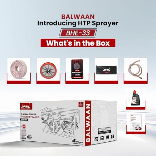 Image of Balwaan Krishi 6.5 HP 4 Stroke Portable HTP Power Sprayer | BHE 33 | High Pressure Portable Pesticide Sprayer for Agriculture