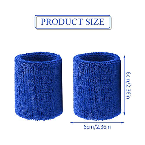 Tinsellns 6 Pieces Sweatbands Kid Wrist Sweatband Sports Sweat Band Bands Wristbands Absorbent Wristband, Elastic Cotton for Gym Basketball Football Tennis Running (Blue) - Image 2