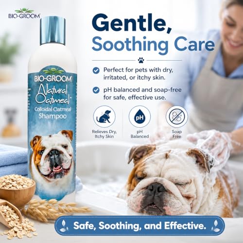 Image of Bio-Groom Natural Oatmeal Soothing Shampoo for Dogs, Replenish Dogs Moisture and Maintain Coat Healthy, Silky, Shiny, Nourishes Skin and Keep Them Smelling Fresh, 355 ml | Natural Oatmeal Formula