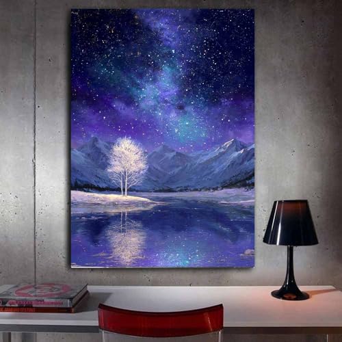 Nature paysage art pour salon : invitez la poésie nocturne chez vous