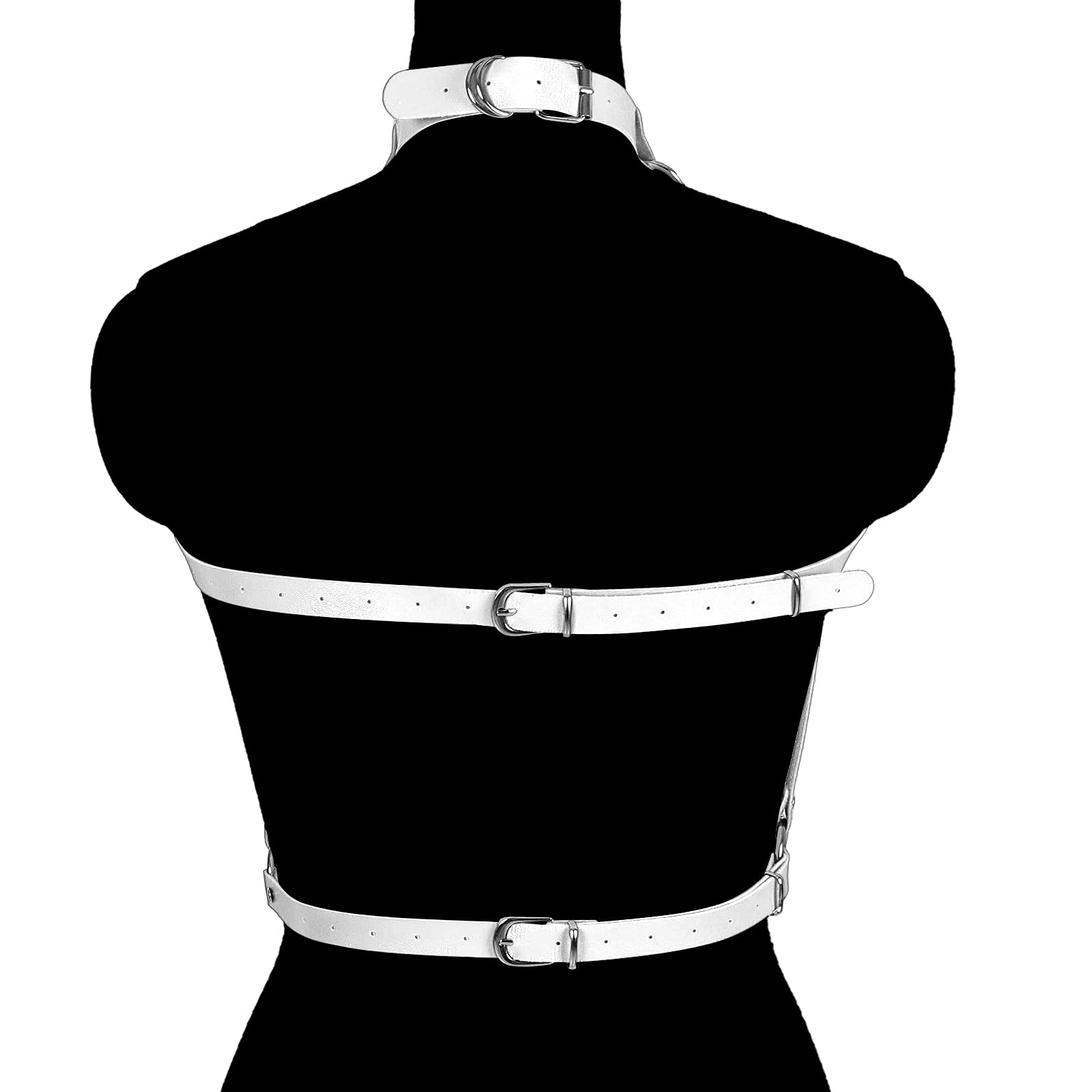 Ceinture réglable en cuir pour femme - Sangle de poitrine - Soutien-gorge cage - Style punk - Pour festival, carnaval, danse - Costume